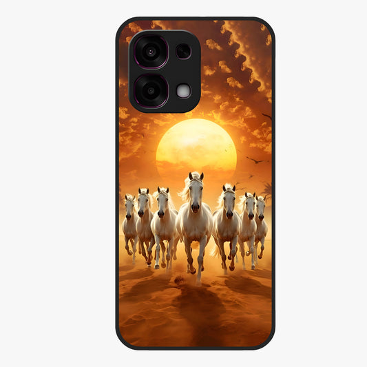Wild Sunset Majesty Glass Case showing flat back view with majestic sunset landscape artwork and glossy glass finish.
