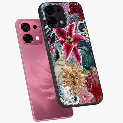 Beaded Garden Fantasy Glass Case displayed in angled mockup highlighting fantasy inspired floral bead pattern.