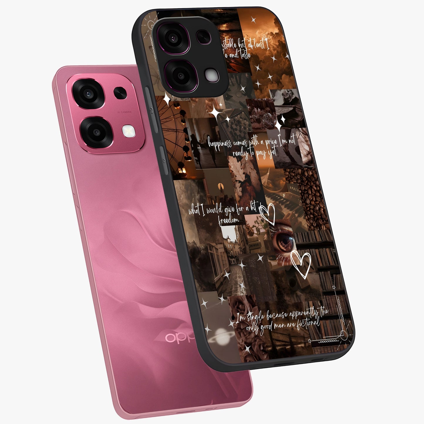 Bittersweet Aesthetic Chaos Glass Case displayed in angled mockup highlighting expressive abstract artwork and edgy aesthetic theme.