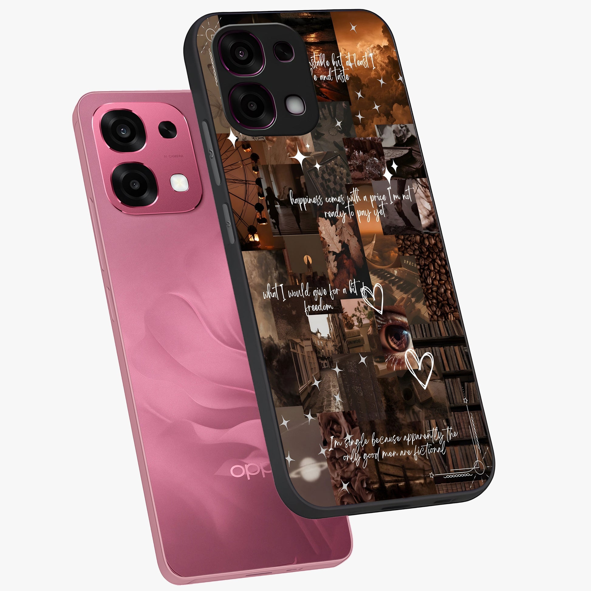 Bittersweet Aesthetic Chaos Glass Case displayed in angled mockup highlighting expressive abstract artwork and edgy aesthetic theme.