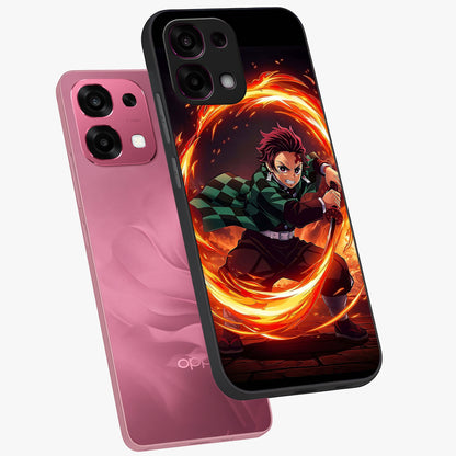 Blazing Sword Resolve Glass Case displayed in angled mockup highlighting powerful sword illustration and bold fantasy theme.