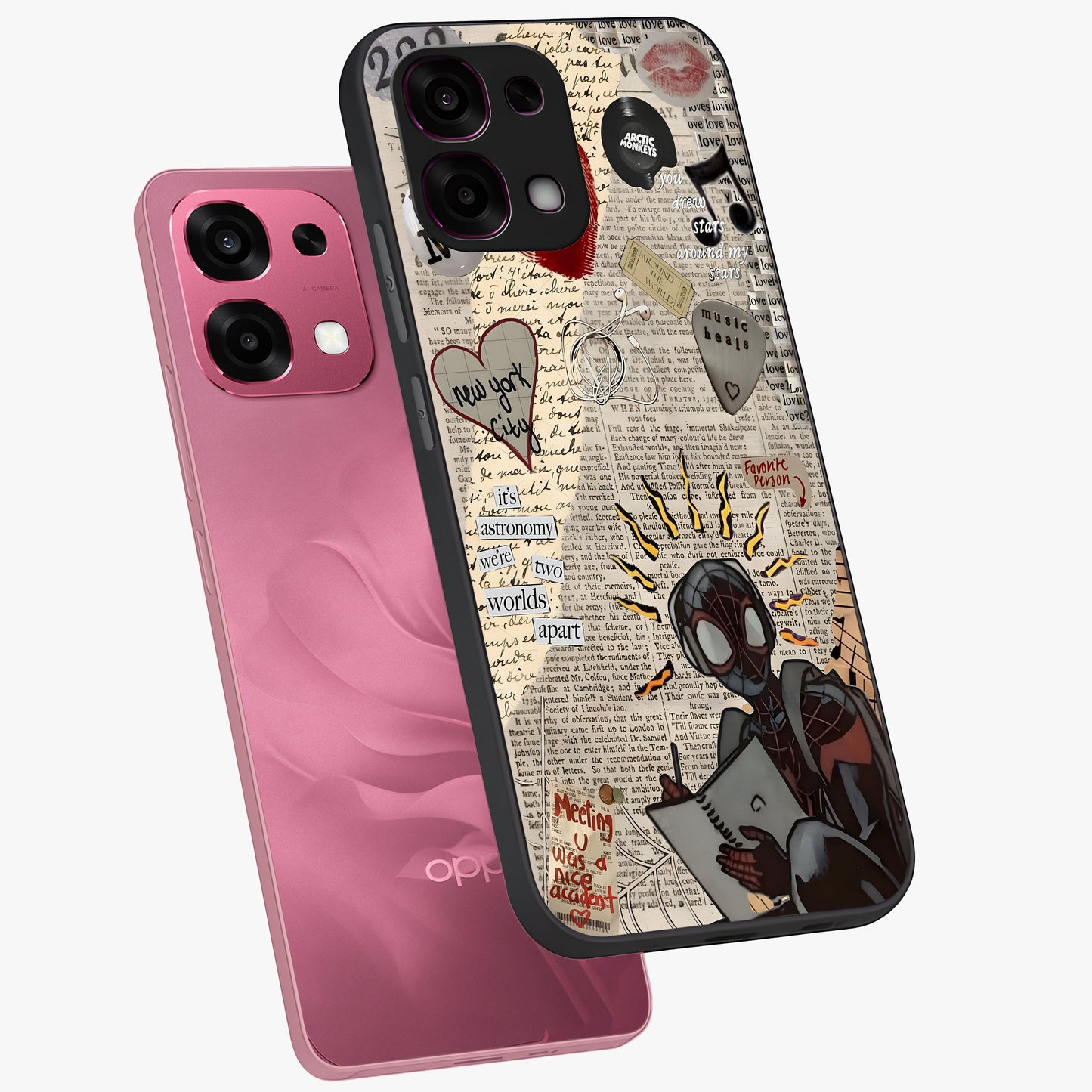 City Dream Sketch Glass Case displayed in angled mockup highlighting minimal city illustration with aesthetic sketch style.