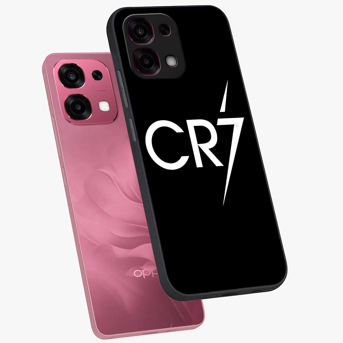 Cr7 Elite Strike Glass Case displayed in angled mockup highlighting powerful sports graphic with bold athletic theme.