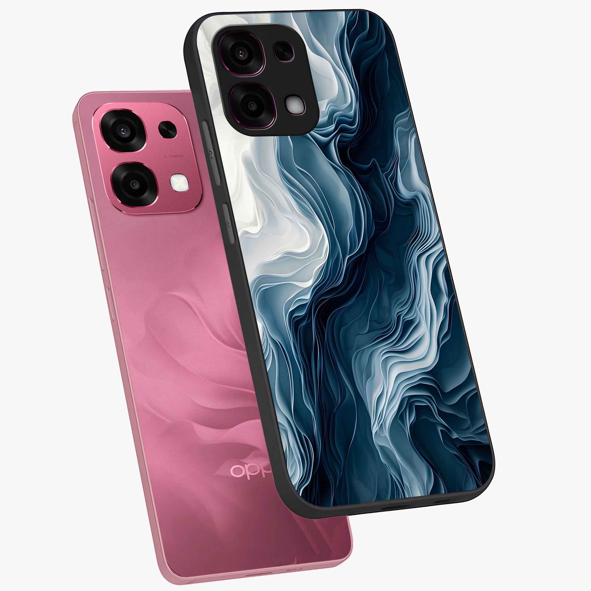 Ethereal Paper Marble Glass Case displayed in angled mockup highlighting elegant marble pattern with modern aesthetic style.