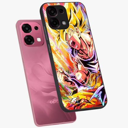 Firing Goku Glass Case displayed in angled mockup highlighting dynamic anime character design with action aesthetic.