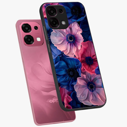 Flower Paper Art Pattern Glass Case displayed in angled mockup highlighting layered paper flower design with artistic aesthetic.