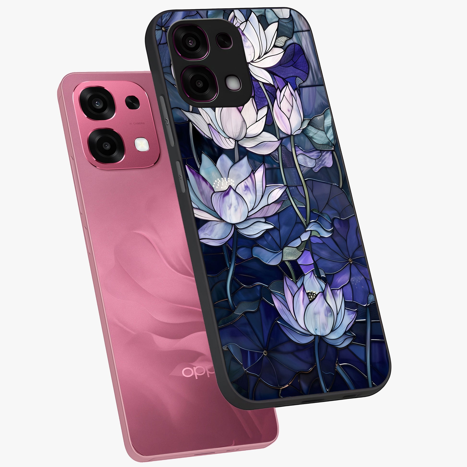 Gloss Petal Rush Glass Case displayed in angled mockup highlighting vibrant petal design with elegant floral aesthetic.