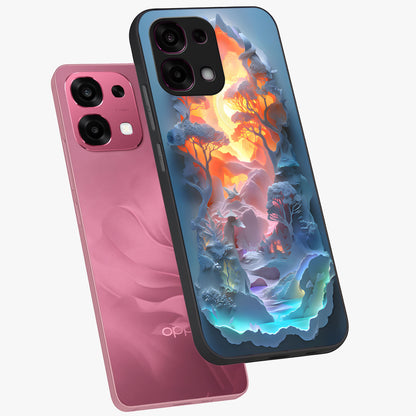 Glow Forest Portal Glass Case displayed in angled mockup highlighting mystical forest design with magical glowing aesthetic.