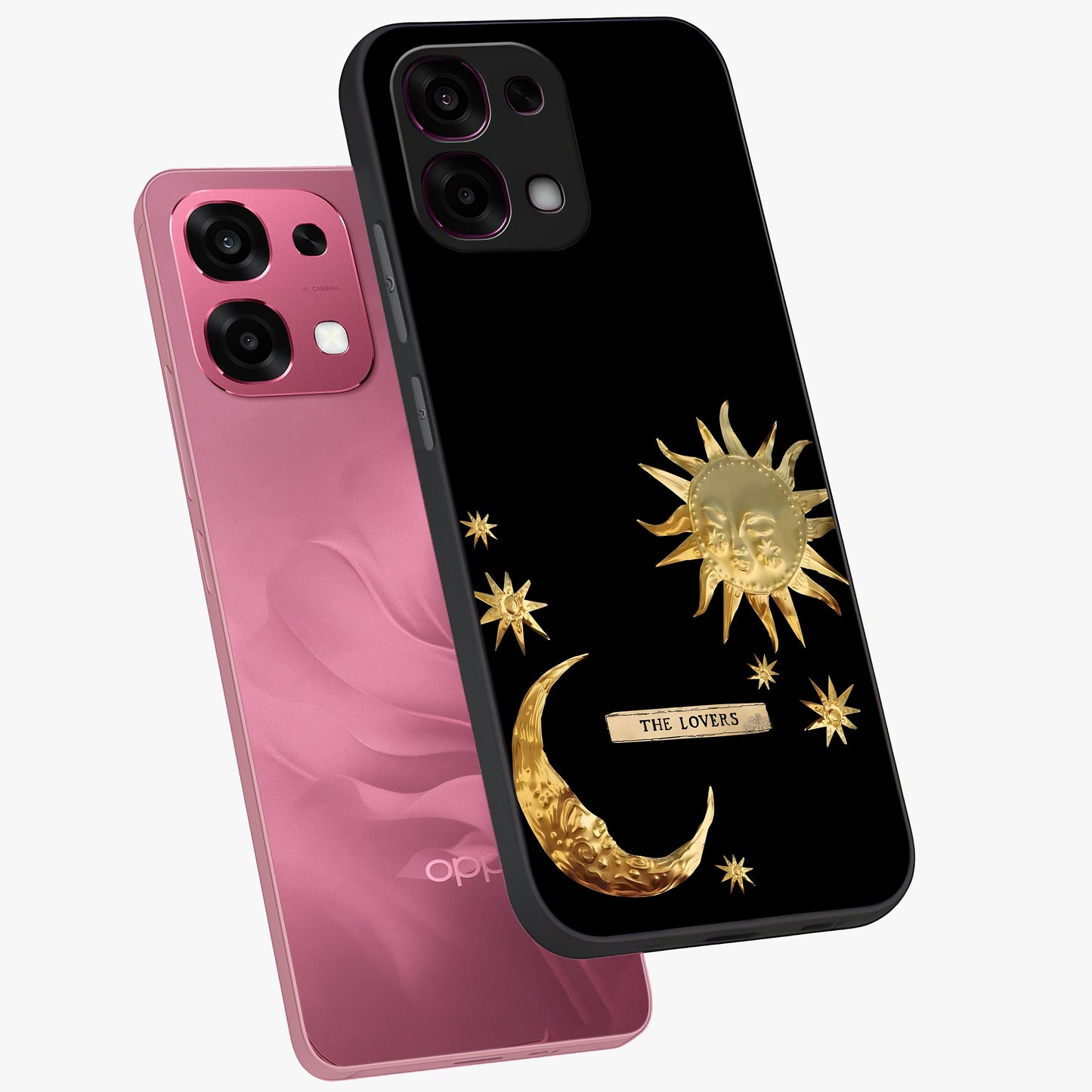 Gold Sun Blush Glass Case displayed in angled mockup highlighting radiant sun design with warm golden aesthetic.