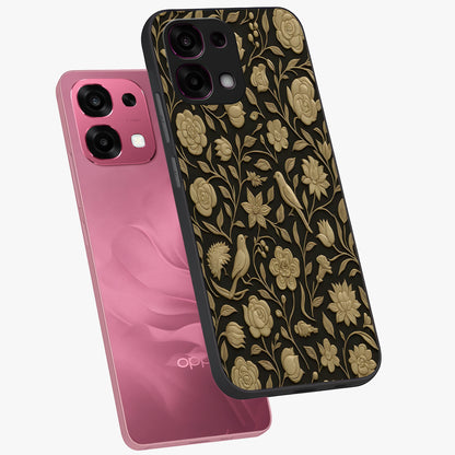 Golden Evil Eye Mandala Glass Case displayed in angled mockup highlighting protective evil eye symbol with golden mandala design.