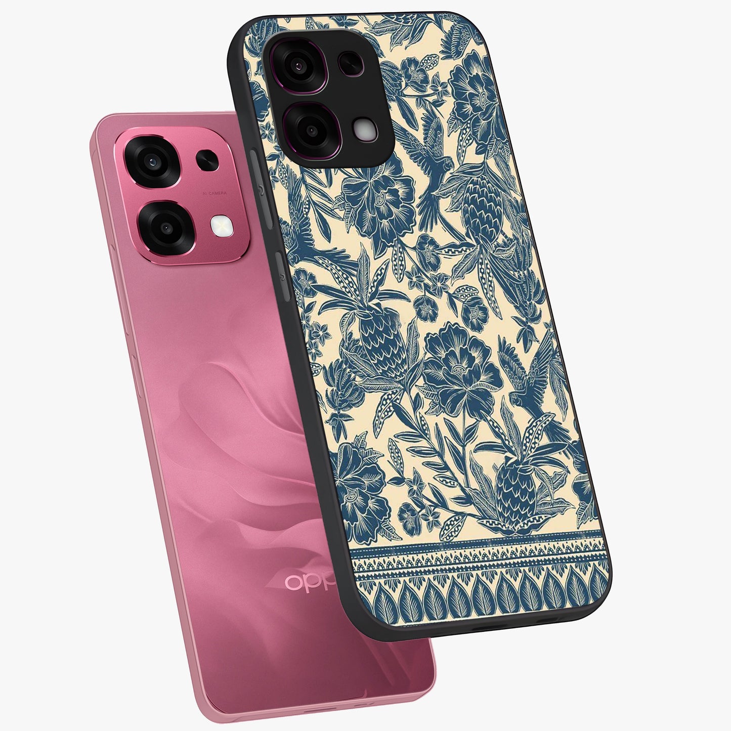 Heirloom Wild Bloom Glass Case displayed in angled mockup highlighting botanical bloom design with classic aesthetic style.