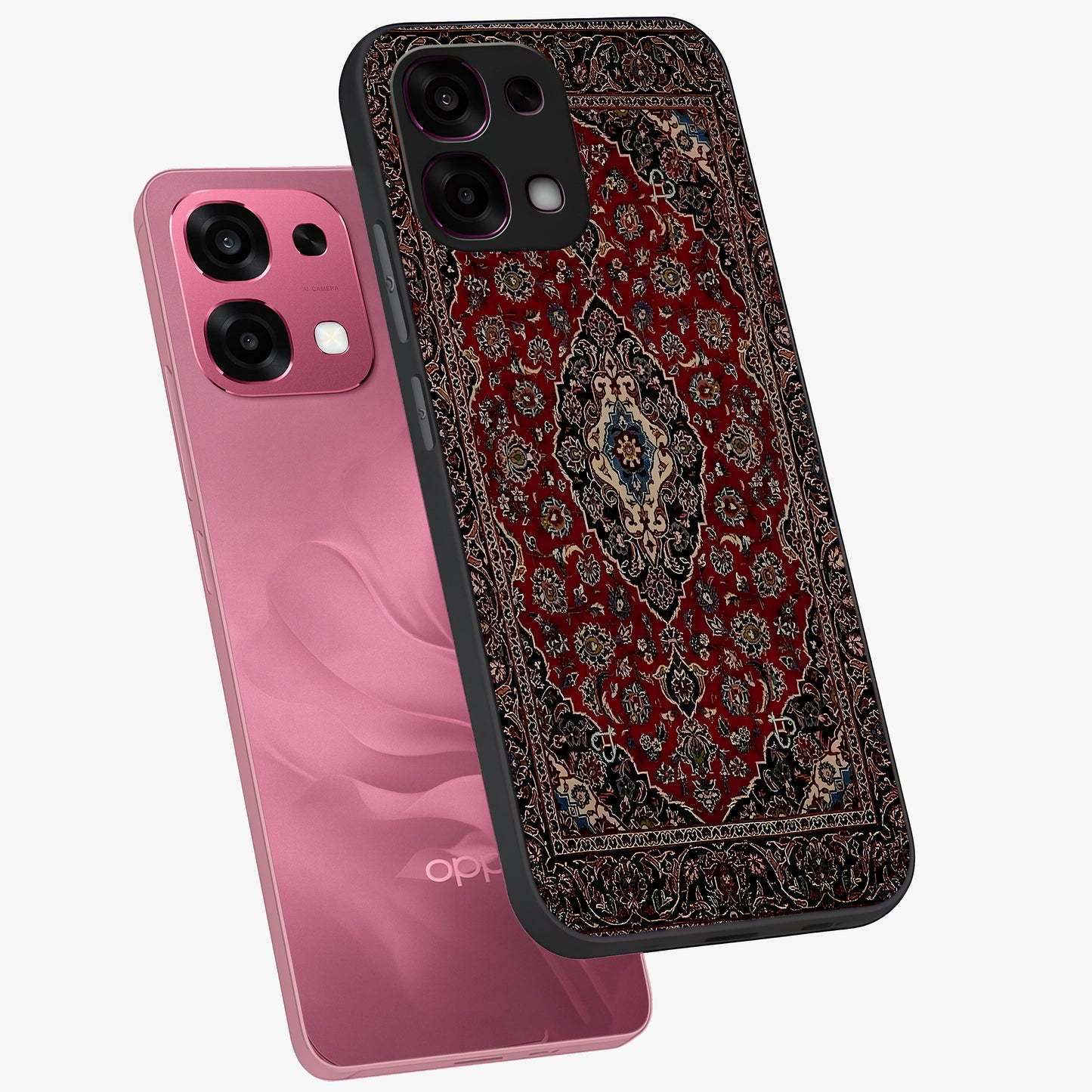 Heritage Carpet Royale Glass Case displayed in angled mockup highlighting intricate royal carpet design with heritage aesthetic.