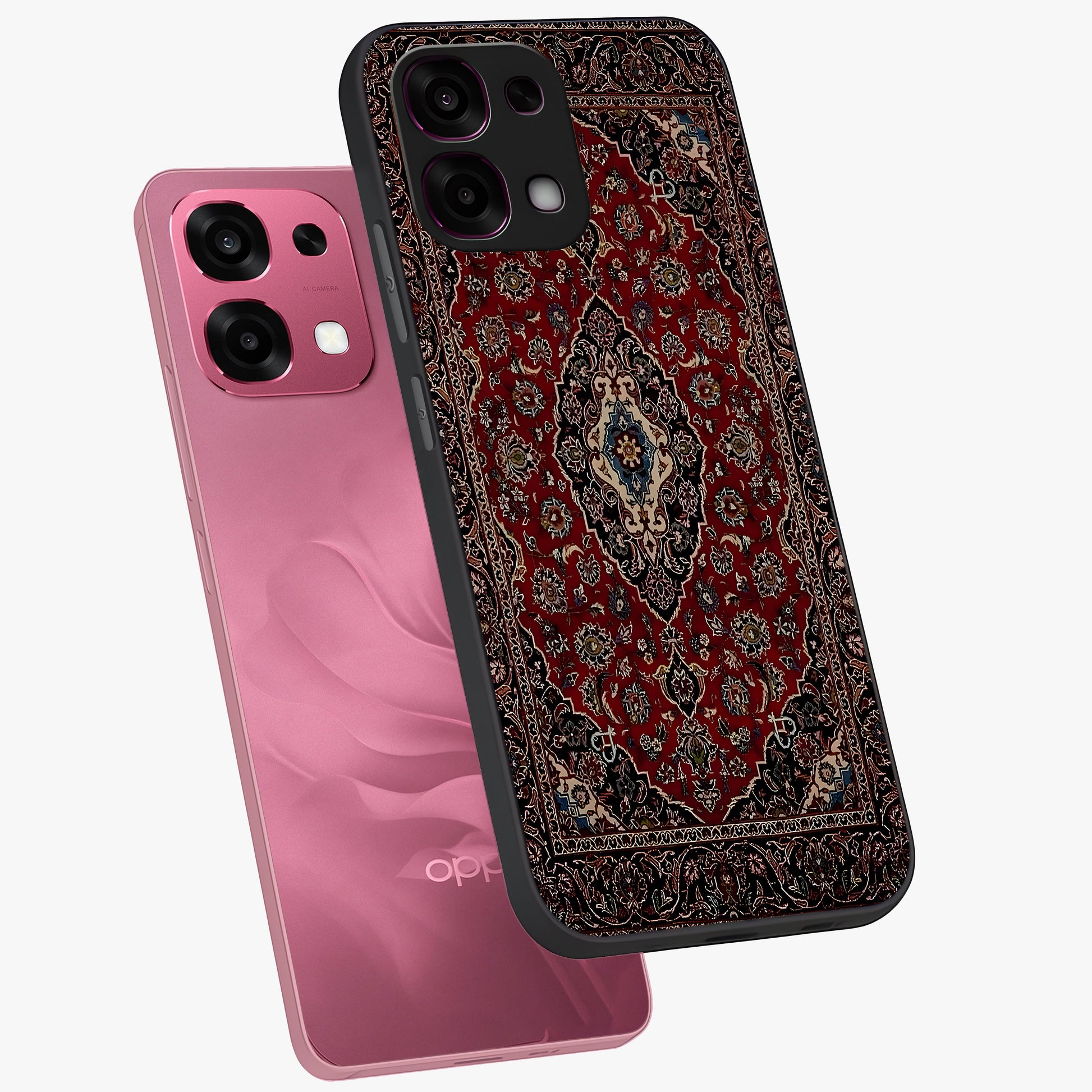 Heritage Carpet Royale Glass Case displayed in angled mockup highlighting intricate royal carpet design with heritage aesthetic.