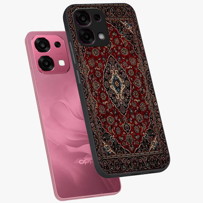 Heritage Carpet Royale Glass Case displayed in angled mockup highlighting intricate royal carpet design with heritage aesthetic.