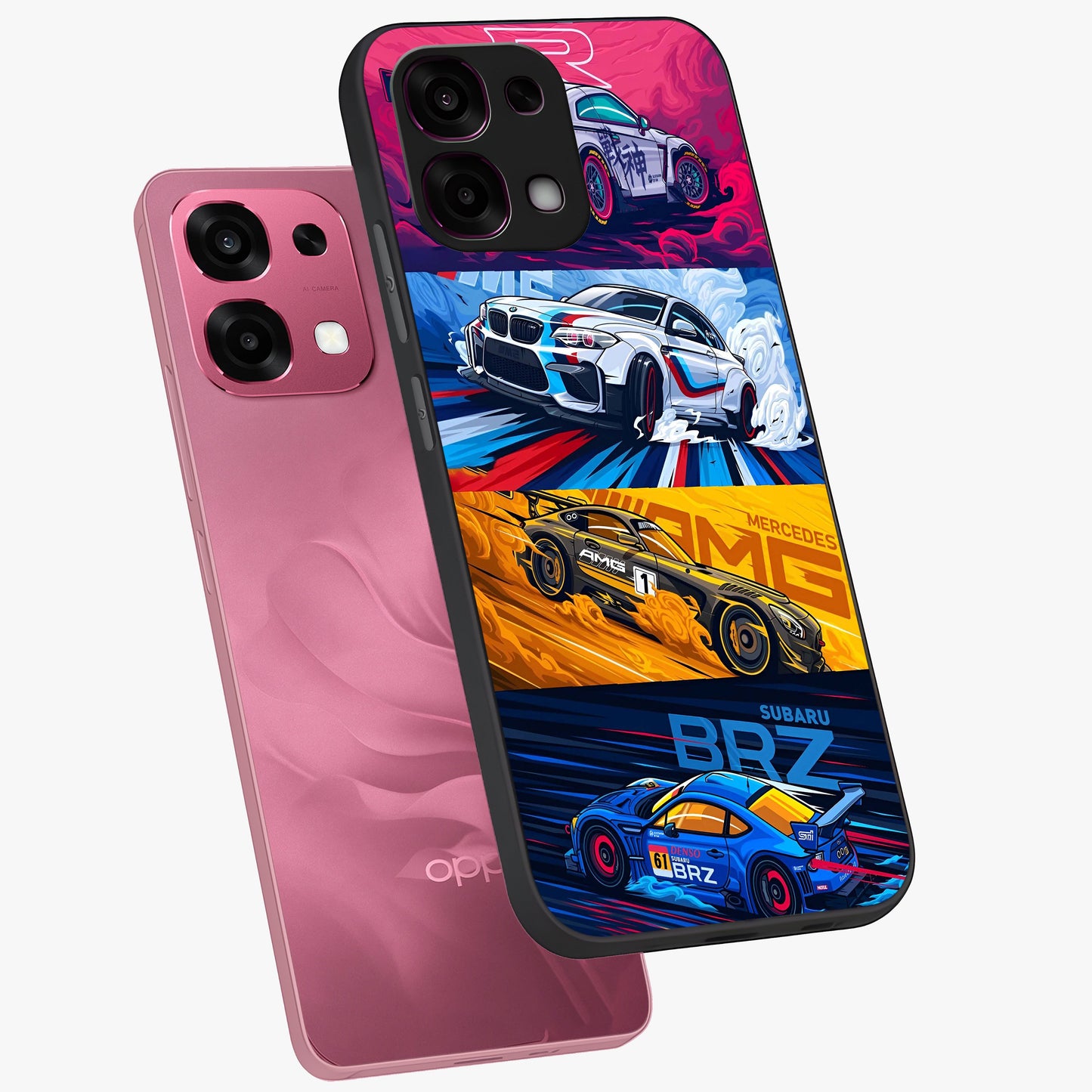 JDM Sports Car Glass Case displayed in angled mockup highlighting sleek Japanese racing car design with automotive aesthetic.
