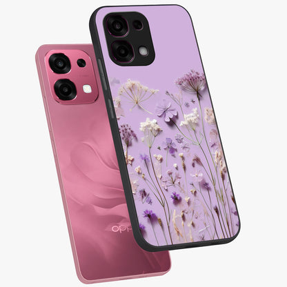 Lavender Blossom Dream Glass Case displayed in angled mockup highlighting dreamy lavender flower design with calming aesthetic style.