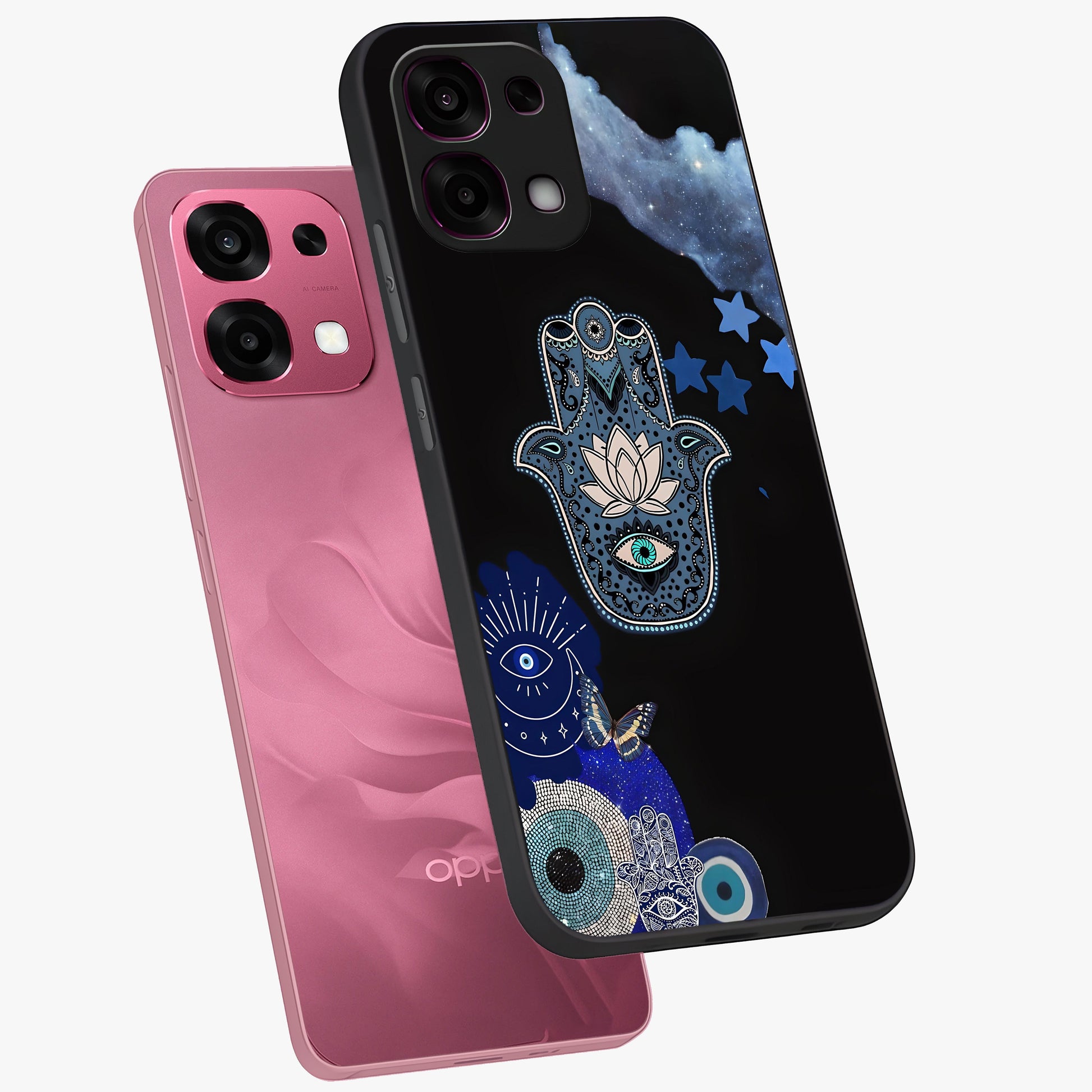Mystic Hand Aura Glass Case displayed in angled mockup highlighting magical aura design with spiritual aesthetic style.