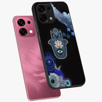 Mystic Hand Aura Glass Case displayed in angled mockup highlighting magical aura design with spiritual aesthetic style.
