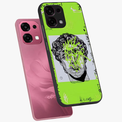 Neo Graffiti Rebellion Glass Case displayed in angled mockup highlighting urban street art design with rebellious aesthetic.