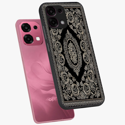 Noir Bloom Elegance Glass Case displayed in angled mockup highlighting refined flower design with stylish noir aesthetic.