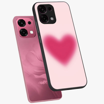 Pink Aura Heart Glass Case displayed in angled mockup highlighting vibrant pink heart design with dreamy aura aesthetic.