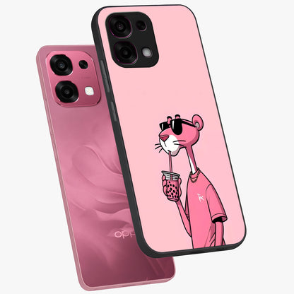 Pink Panther Glass Case displayed in angled mockup highlighting playful cartoon character design with vibrant pink aesthetic.