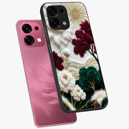 Radiant Bloom Elegance Glass Case displayed in angled mockup highlighting graceful floral design with radiant aesthetic style.