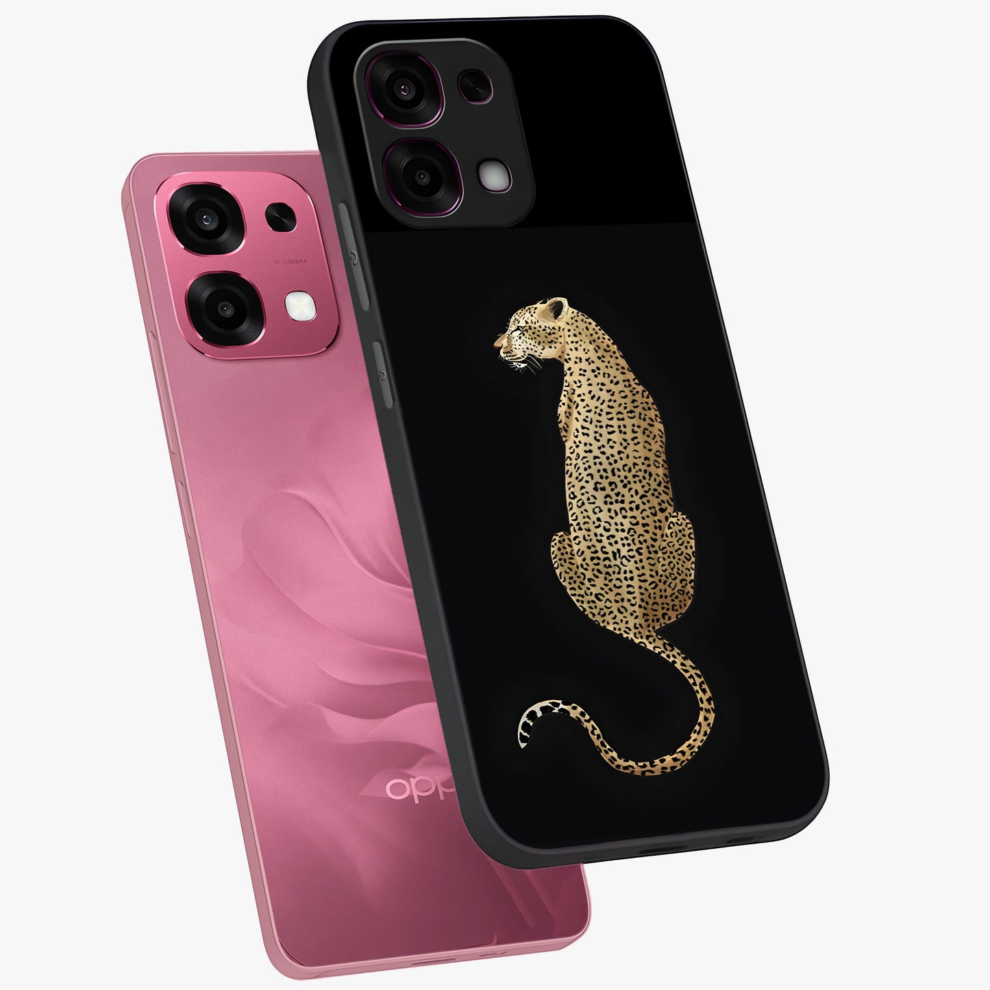 Regal Leopard Glass Case displayed in angled mockup highlighting powerful animal illustration with stylish wild aesthetic.