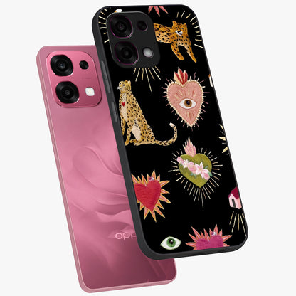 Sacred Jungle Heart Glass Case displayed in angled mockup highlighting lush tropical design with natural aesthetic style.