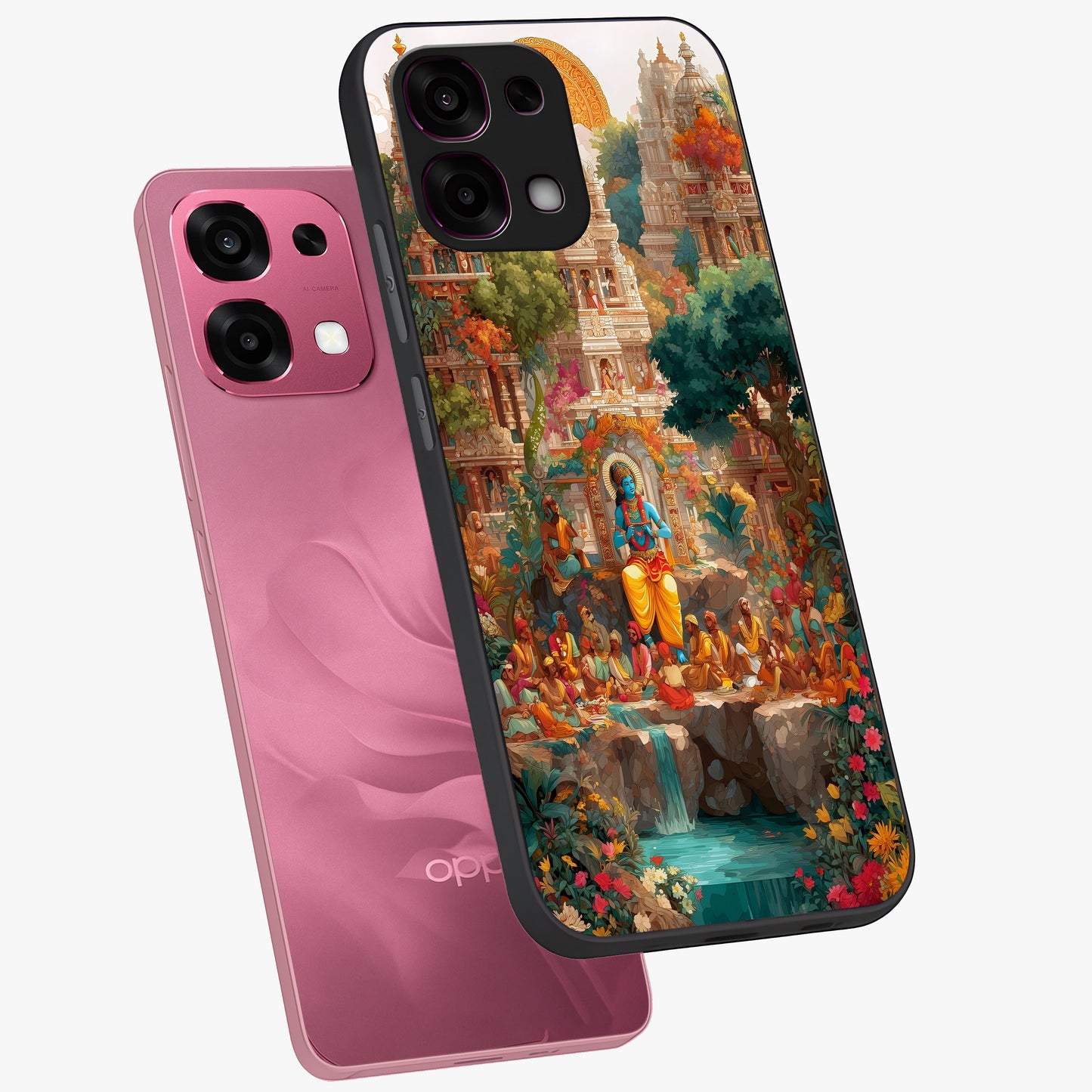 Sacred Sunlight Gods Glass Case displayed in angled mockup highlighting radiant spiritual design with celestial aesthetic.