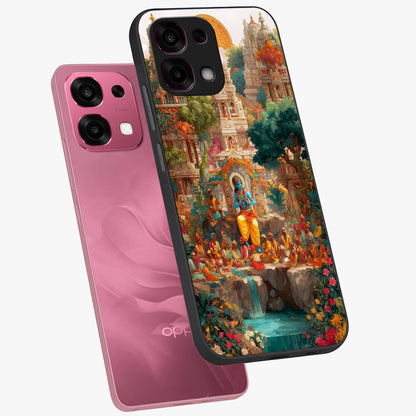 Sacred Sunlight Gods Glass Case displayed in angled mockup highlighting radiant spiritual design with celestial aesthetic.