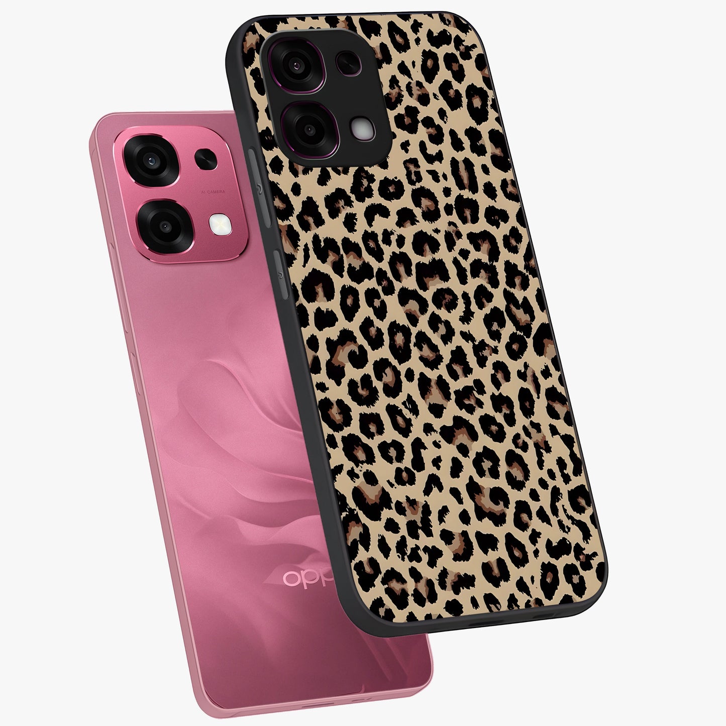 Savage Chic Pattern Glass Case displayed in angled mockup highlighting bold fashion inspired design with chic aesthetic.