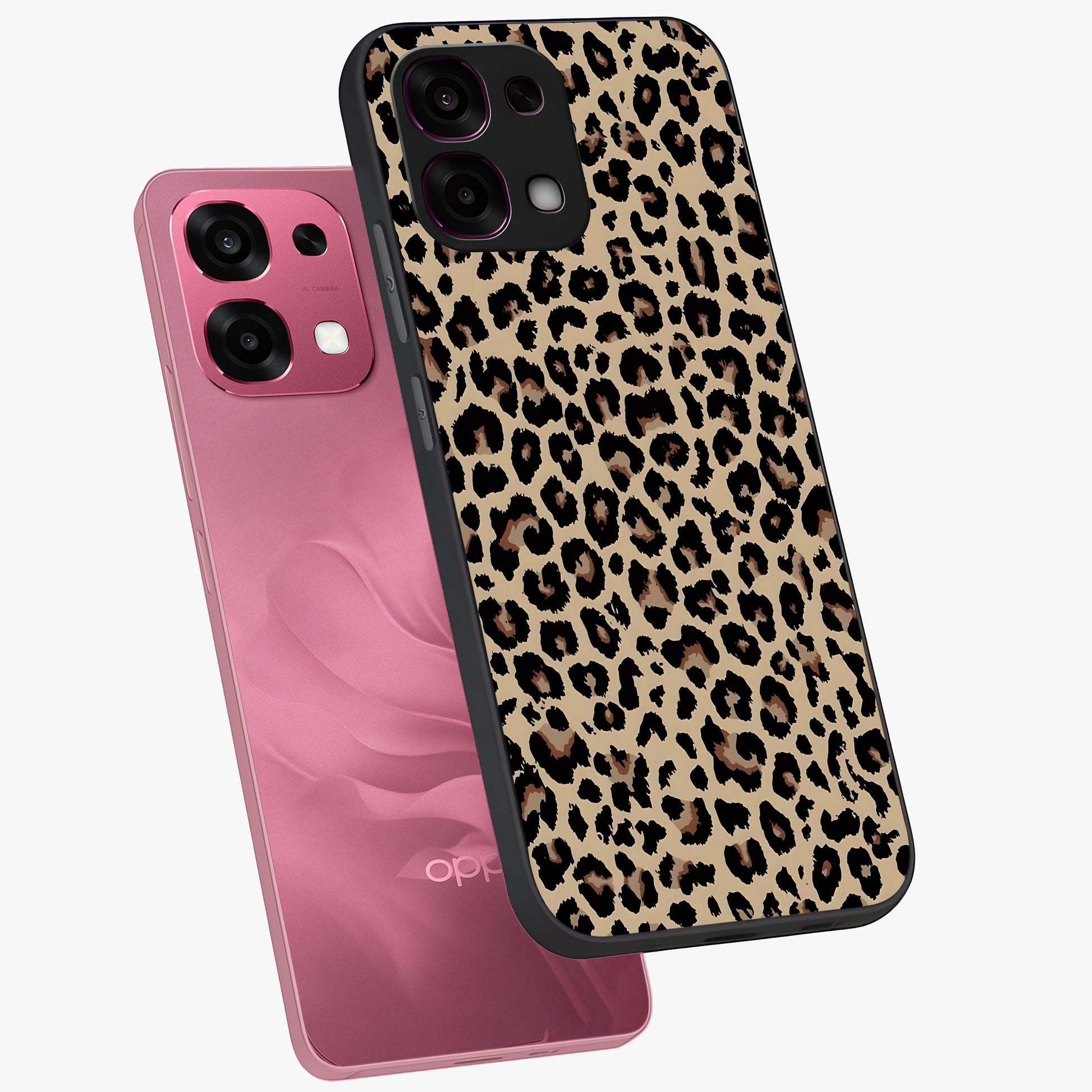 Savage Chic Pattern Glass Case displayed in angled mockup highlighting bold fashion inspired design with chic aesthetic.