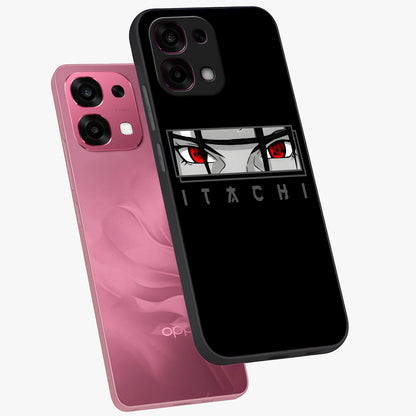 Scarlet Gaze Dominance Glass Case displayed in angled mockup highlighting intense visual design with bold scarlet aesthetic.