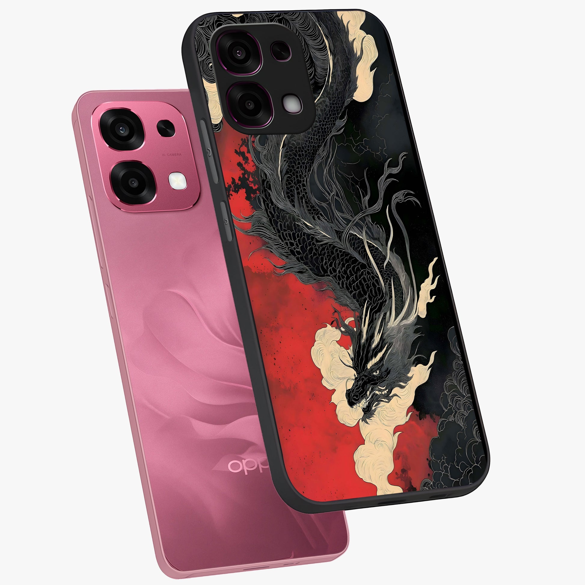 Shadow Dragon Fury Glass Case displayed in angled mockup highlighting powerful dragon illustration with dark fantasy aesthetic.