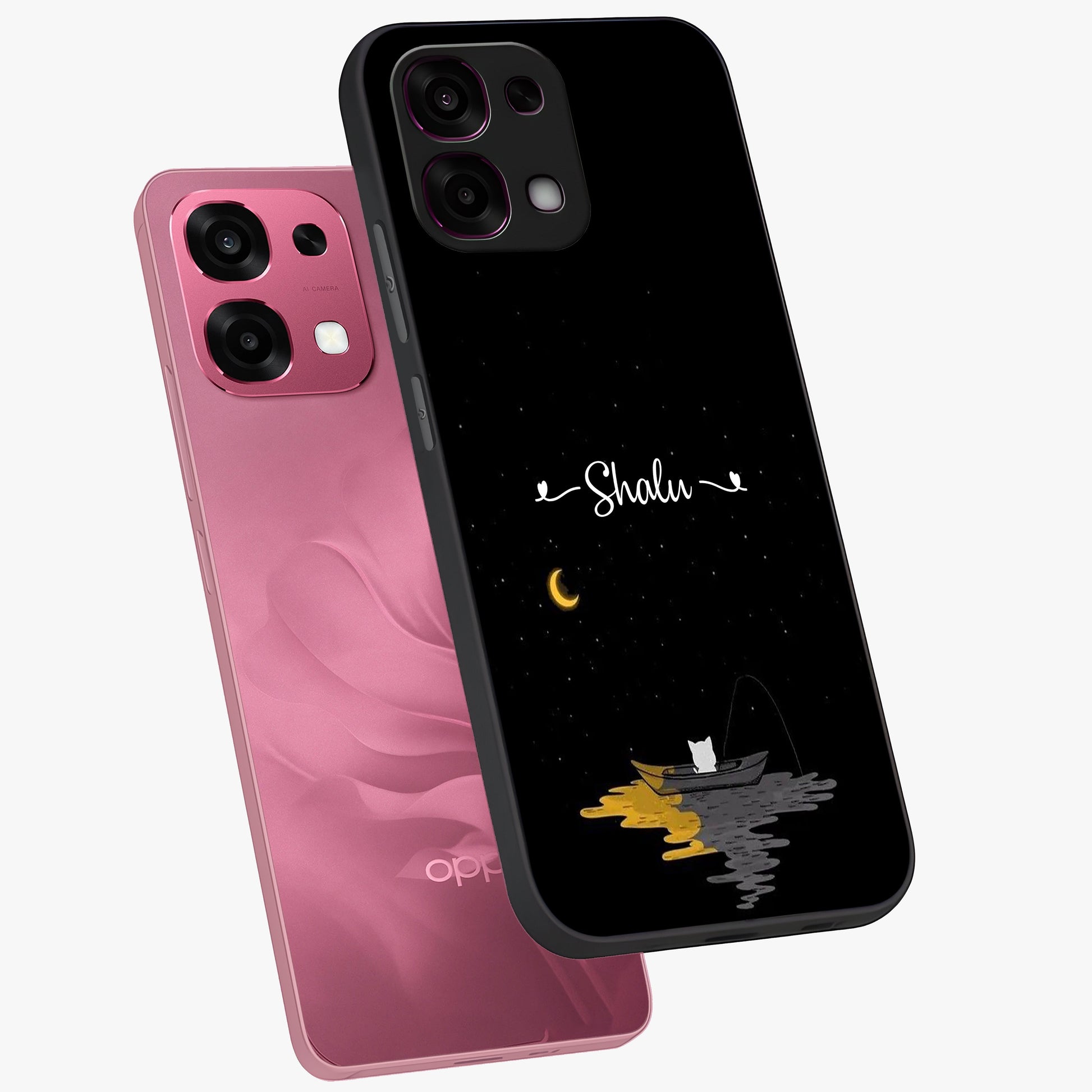 Silent Night Row Glass Case displayed in angled mockup highlighting peaceful evening design with dreamy night aesthetic.