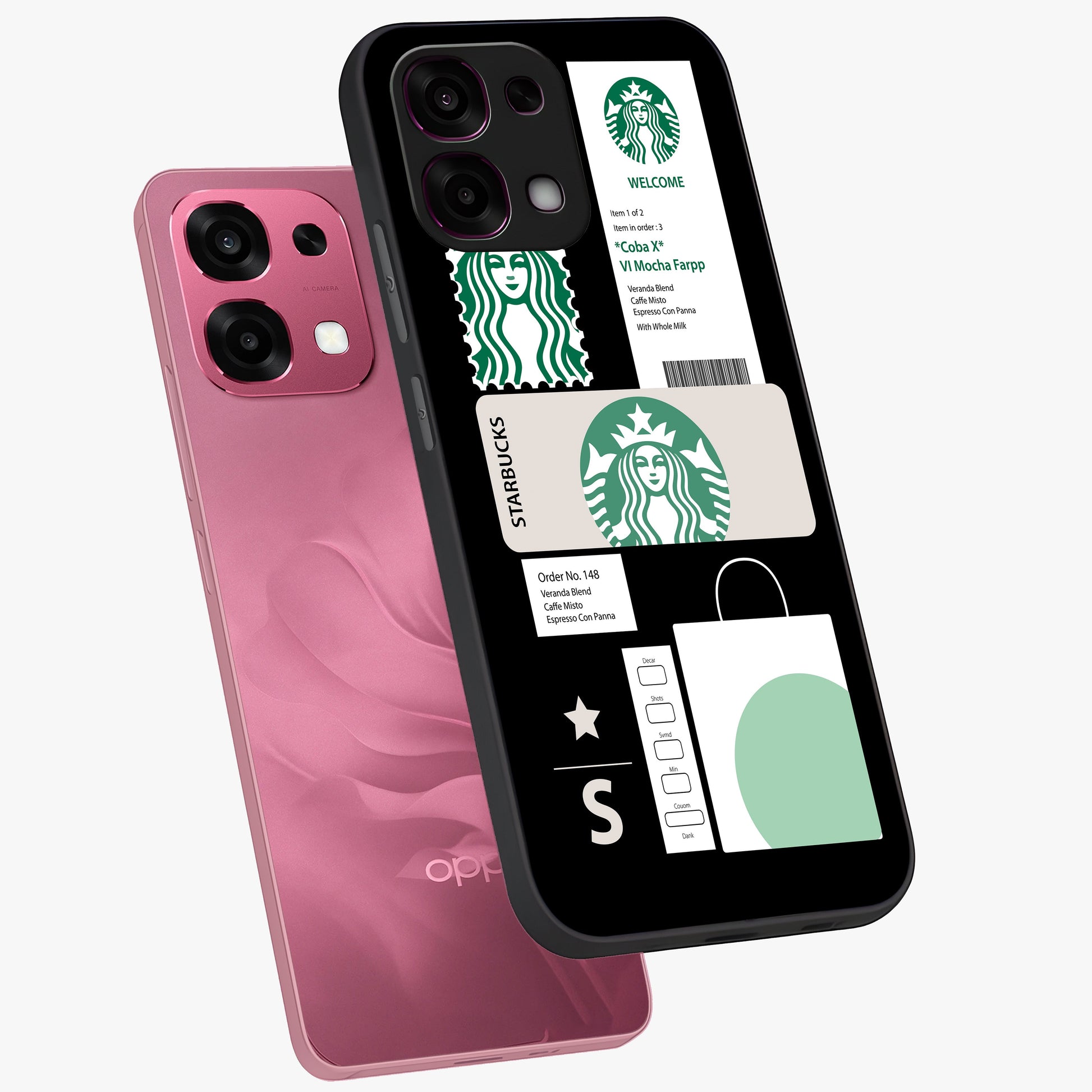 Starbucks Mocha Glass Case displayed in angled mockup highlighting stylish mocha themed design with cozy café aesthetic.