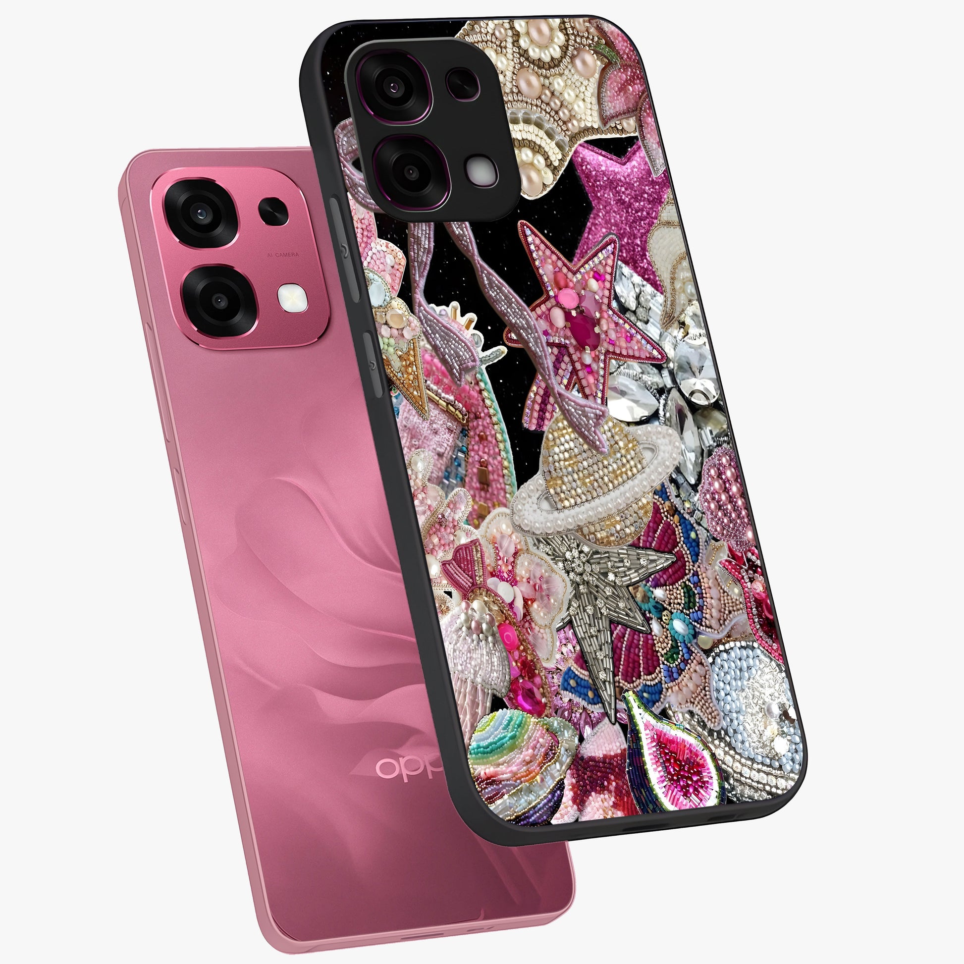 Starlit Jewel Dream Glass Case displayed in angled mockup highlighting glowing celestial jewel design with dreamy aesthetic.