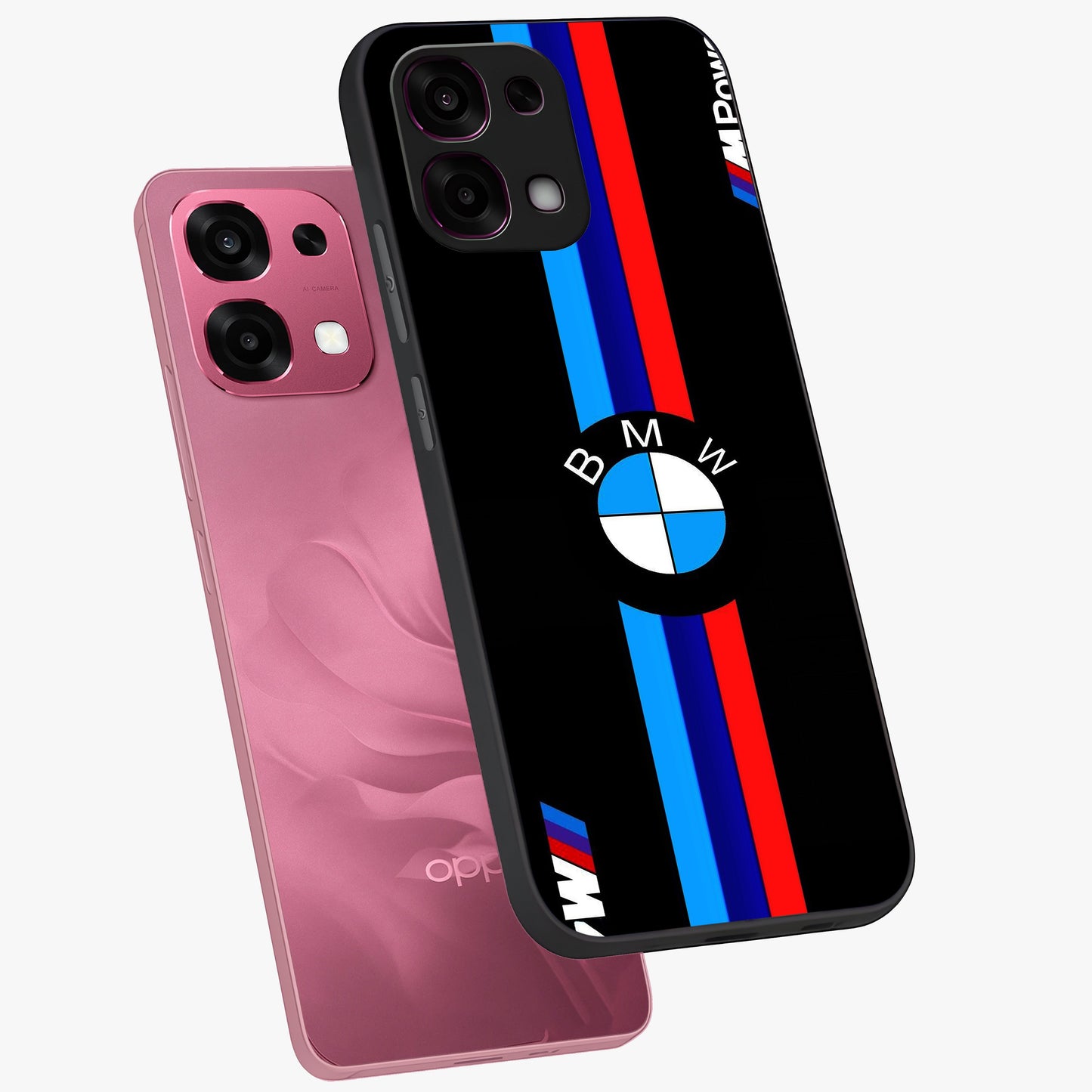 Turbo BMW Beast Glass Case displayed in angled mockup highlighting sleek racing car design with bold automotive aesthetic.