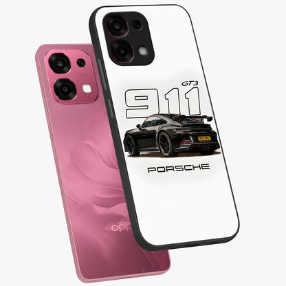 Turbo Legacy Icon Glass Case displayed in angled mockup highlighting dynamic automotive design with performance aesthetic.