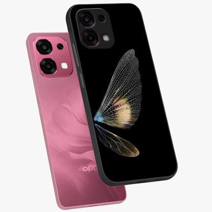Whispers Of Wings Glass Case displayed in angled mockup highlighting soft feather design with celestial aesthetic style.