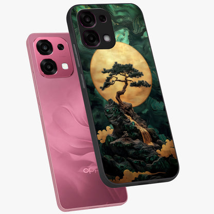 Zen Moon Rise Glass Case displayed in angled mockup highlighting peaceful lunar design with zen aesthetic style.