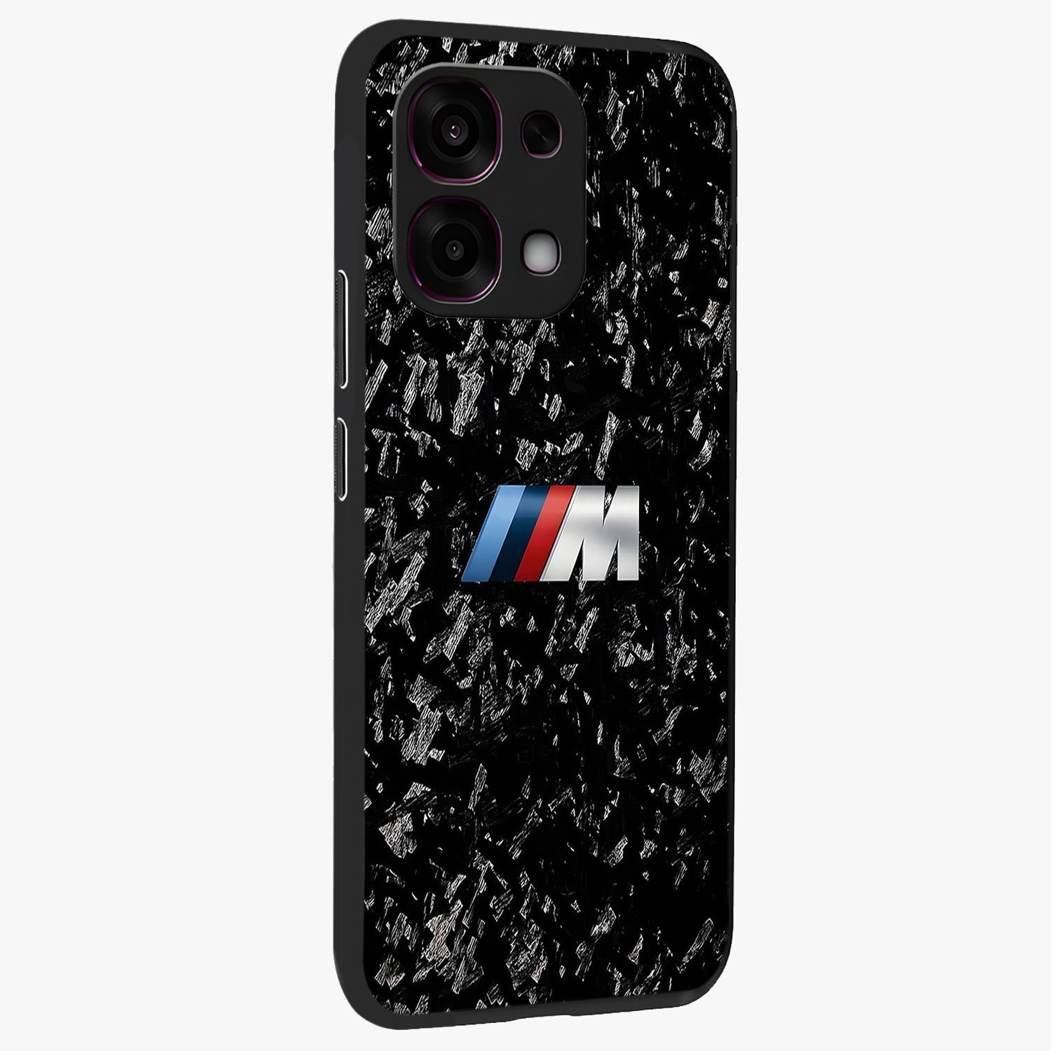 Carbon Speed Mark Glass Case upright view showcasing modern carbon speed graphic with bold automotive theme.