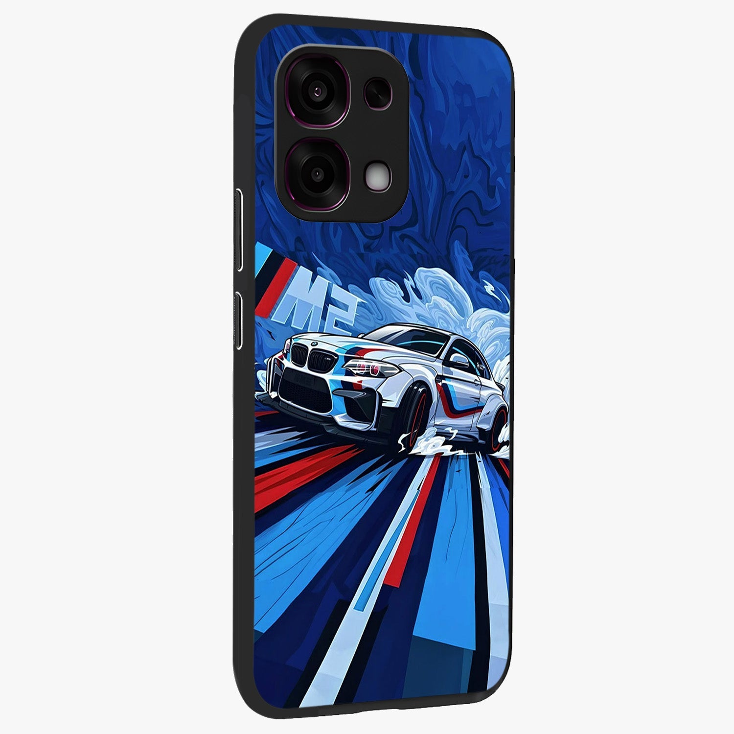 Drift Power Rush Glass Case upright view showcasing high speed racing artwork with bold automotive theme.