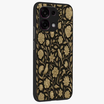 Golden Evil Eye Mandala Glass Case upright view showcasing decorative evil eye mandala artwork with spiritual aesthetic style.