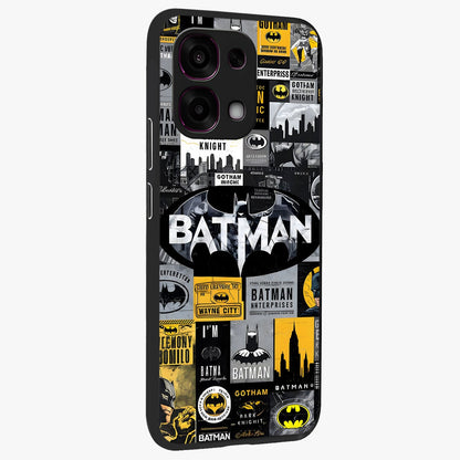 Knight Gotham Rise Glass Case upright view showcasing bold vigilante themed artwork with gothic city vibe.