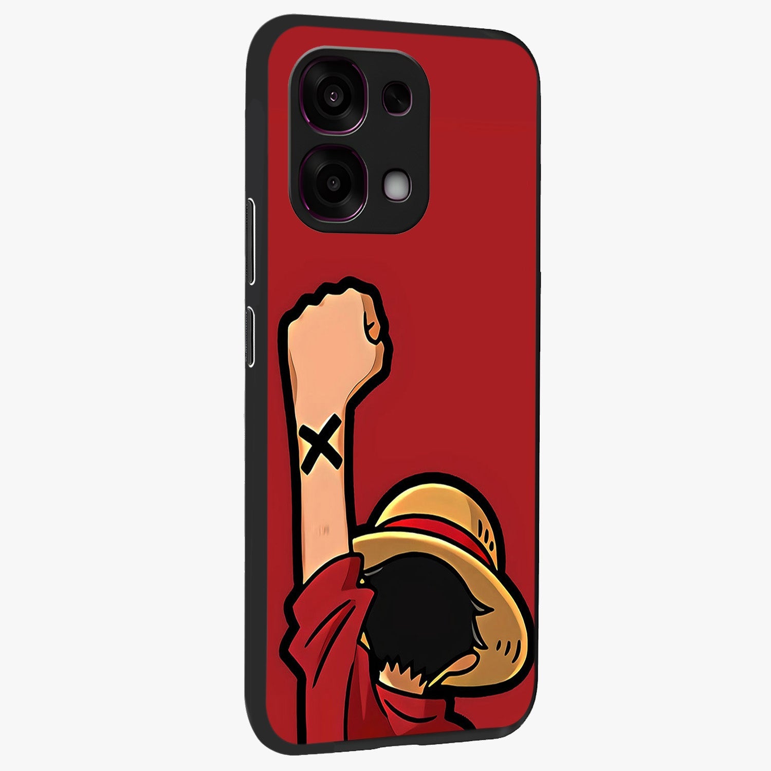 Luffy X Spirit Glass Case upright view showcasing striking anime artwork with adventurous character theme.