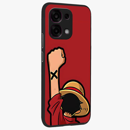 Luffy X Spirit Glass Case upright view showcasing striking anime artwork with adventurous character theme.