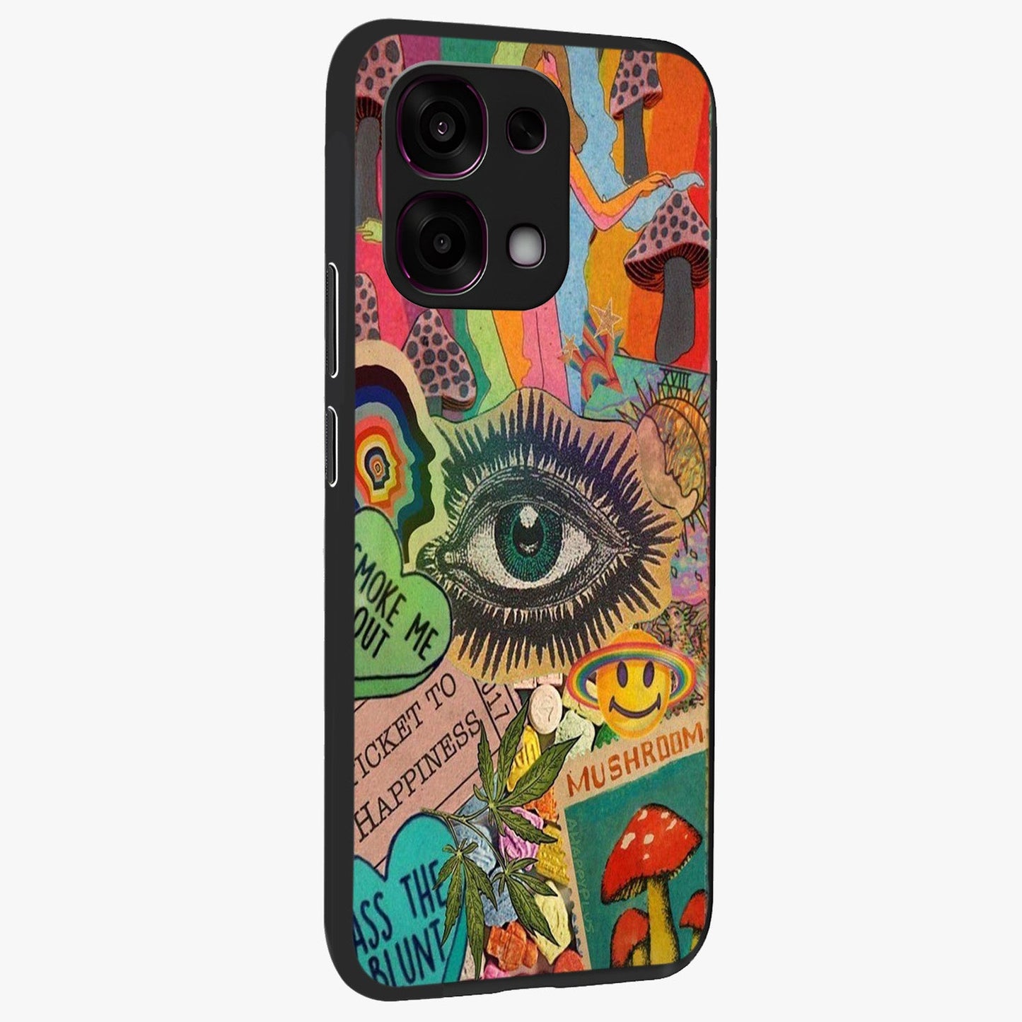 Mystic Eye Wonderland Glass Case upright view showcasing symbolic eye artwork with mysterious fantasy theme.
