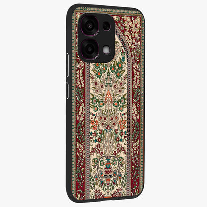 Persian Inspired Glass Case upright view showcasing decorative Persian artwork with rich heritage theme.